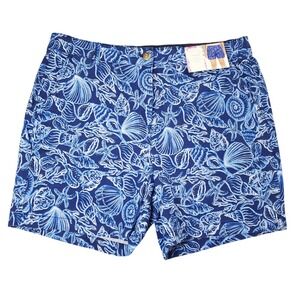 Stella Parker Icon Chino Shorts Womens 14 Blue Seashell Coastal Nautical‎ Preppy